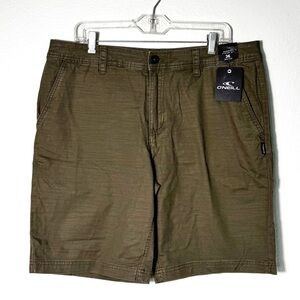 NWT O'Neill Jaxson Stretch Chino Shorts Olive Khaki Knee Length Shorts